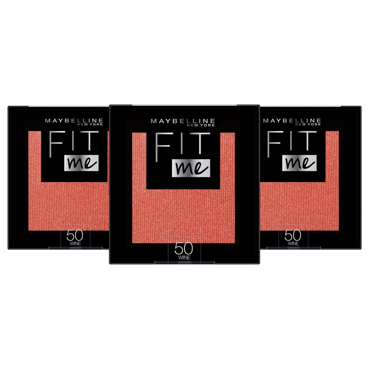MAYBELLINE Fit Me! Blush 50 Wine 4,5 gram - 3 stuks