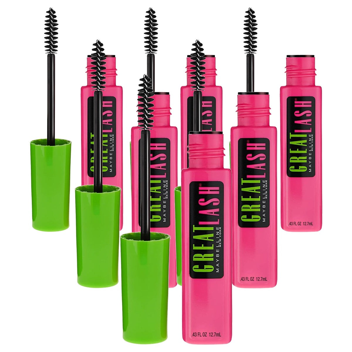 MAYBELLINE Great Lash Mascara Blackest Black 12,5 ml - 6 stuks