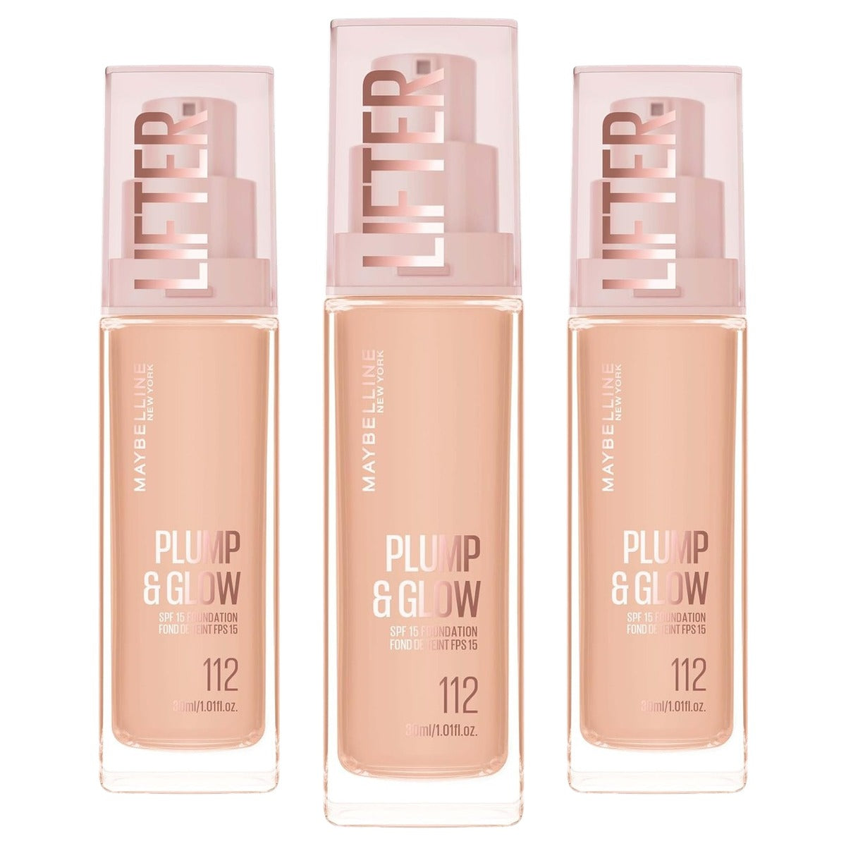 MAYBELLINE Lifter Foundation nr. 112 30 ml - 3 stuks