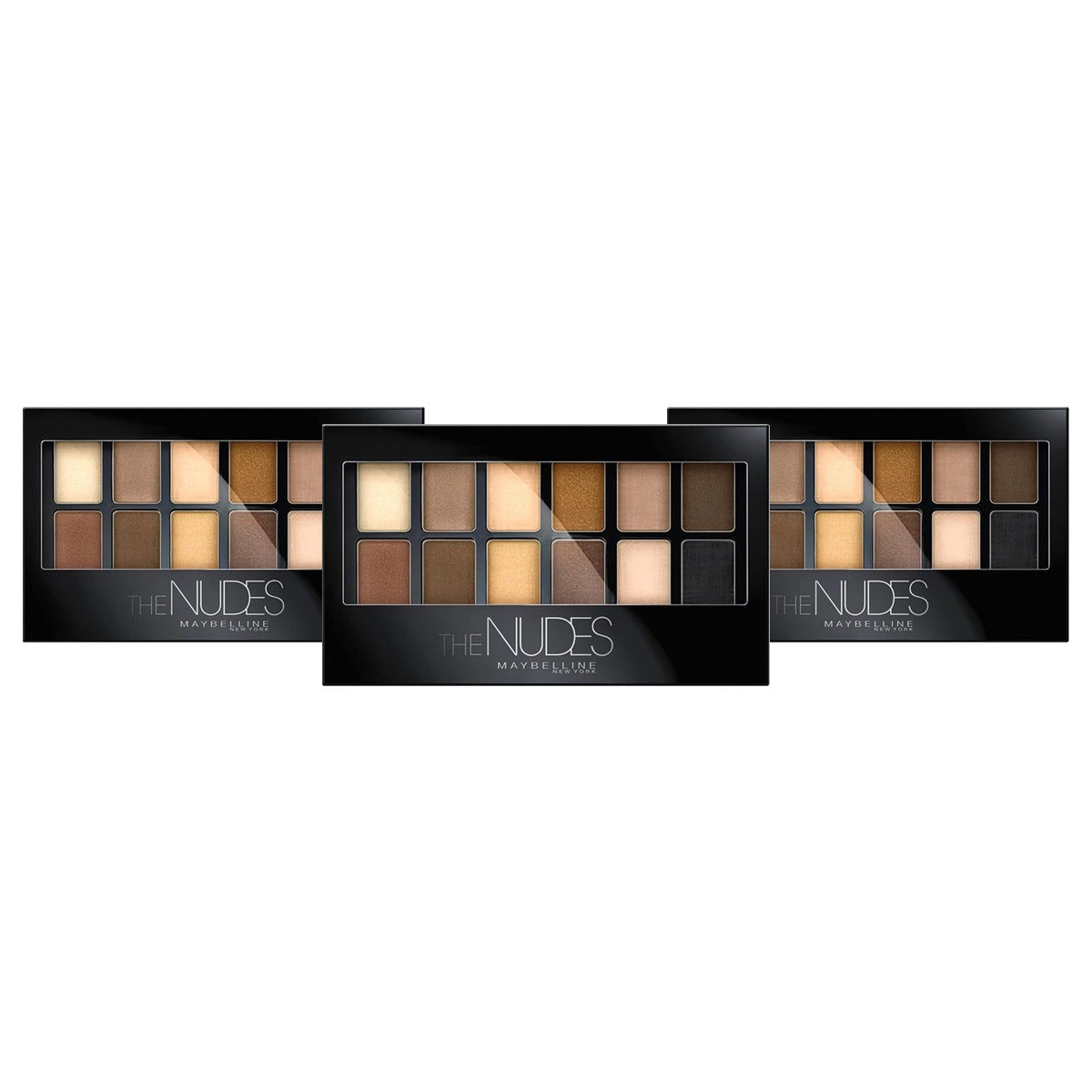 MAYBELLINE New York The Nudes oogschaduwpalet 12 kleuren - 3 stuks