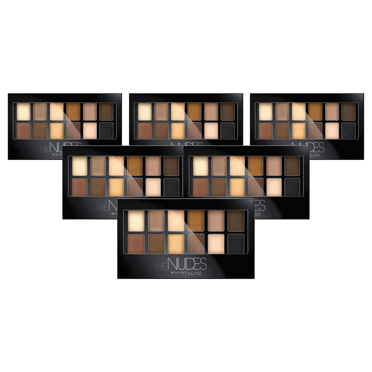 MAYBELLINE The Nudes oogschaduwpalet 12 kleuren - 6 stuks