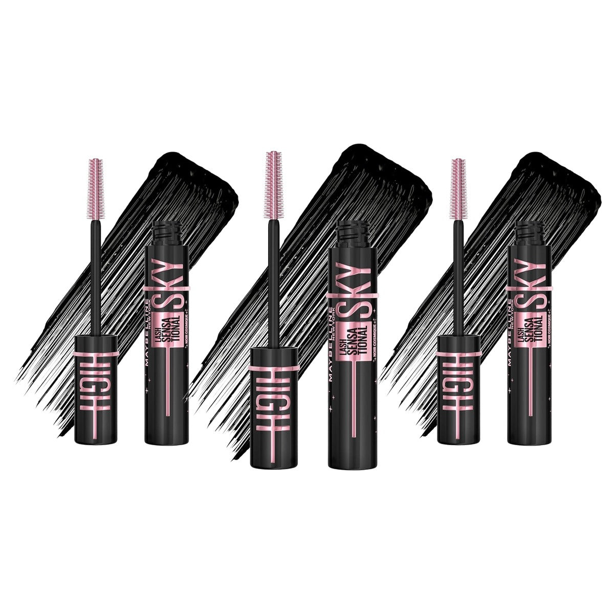 MAYBELLINE Lash Sensational Sky High Cosmic Mascara Zwart 7,2 ml - 3 stuks
