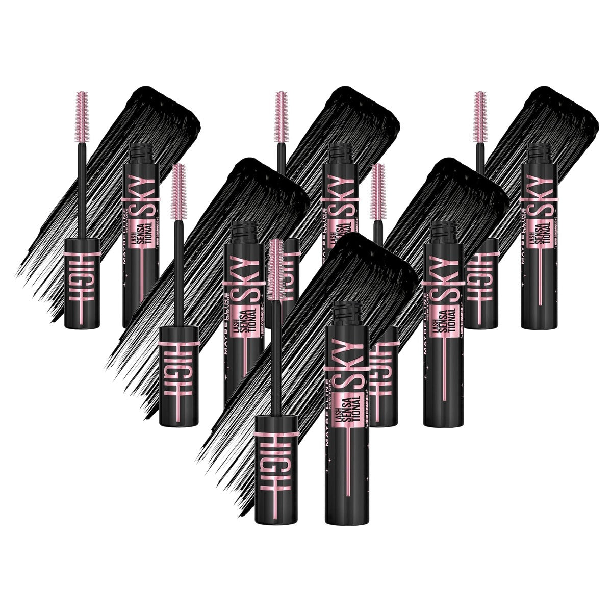 MAYBELLINE Lash Sensational Sky High Cosmic Mascara Zwart 7,2 ml - 6 stuks