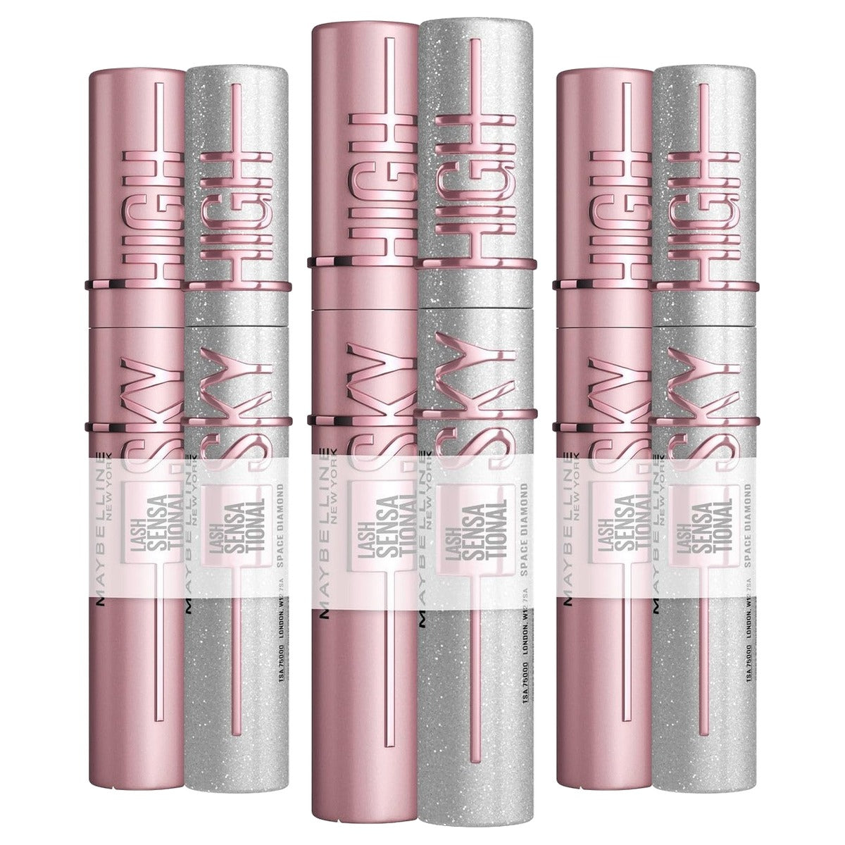 MAYBELLINE Sky High Mascara Very Black + Space Diamond 7,2 + 8 ml - 3 stuks