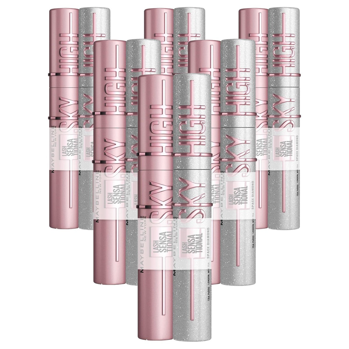 MAYBELLINE Sky High Mascara Very Black + Space Diamond 7,2 + 8 ml 6 stuks