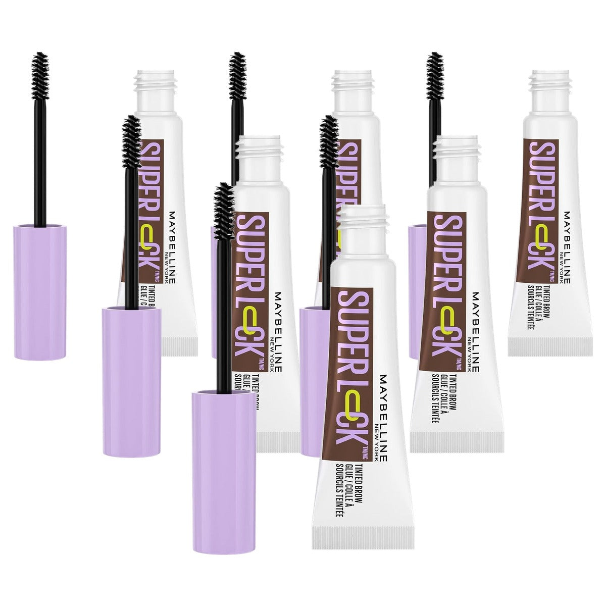 MAYBELLINE Super Lock Brow Glue Deep Brown 8 g - 6 stuks