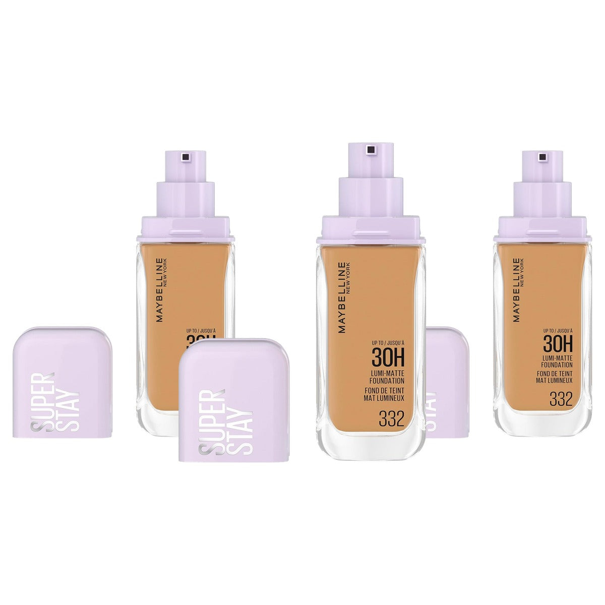 MAYBELLINE Superstay 30H Lumi-mat Foundation Kleur 332 - 3 stuks