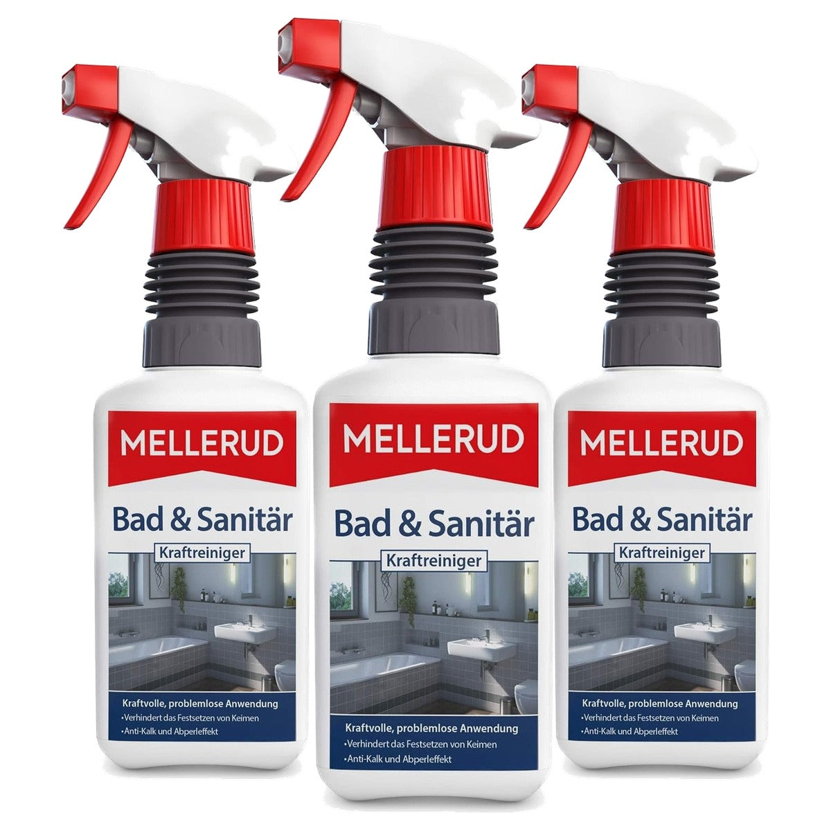 Mellerud Bad & Sanitair Krachtreiniger 3 x 0,5 l - Voordeelverpakking