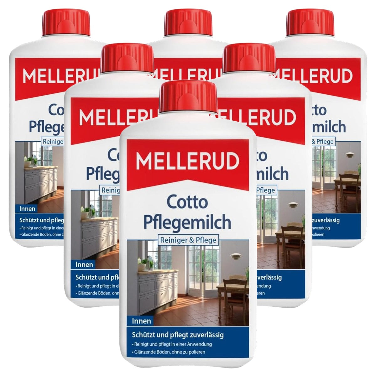 Mellerud Cotto verzorgende melk reiniger & verzorging 6 x 1 l - Voordeelverpakking