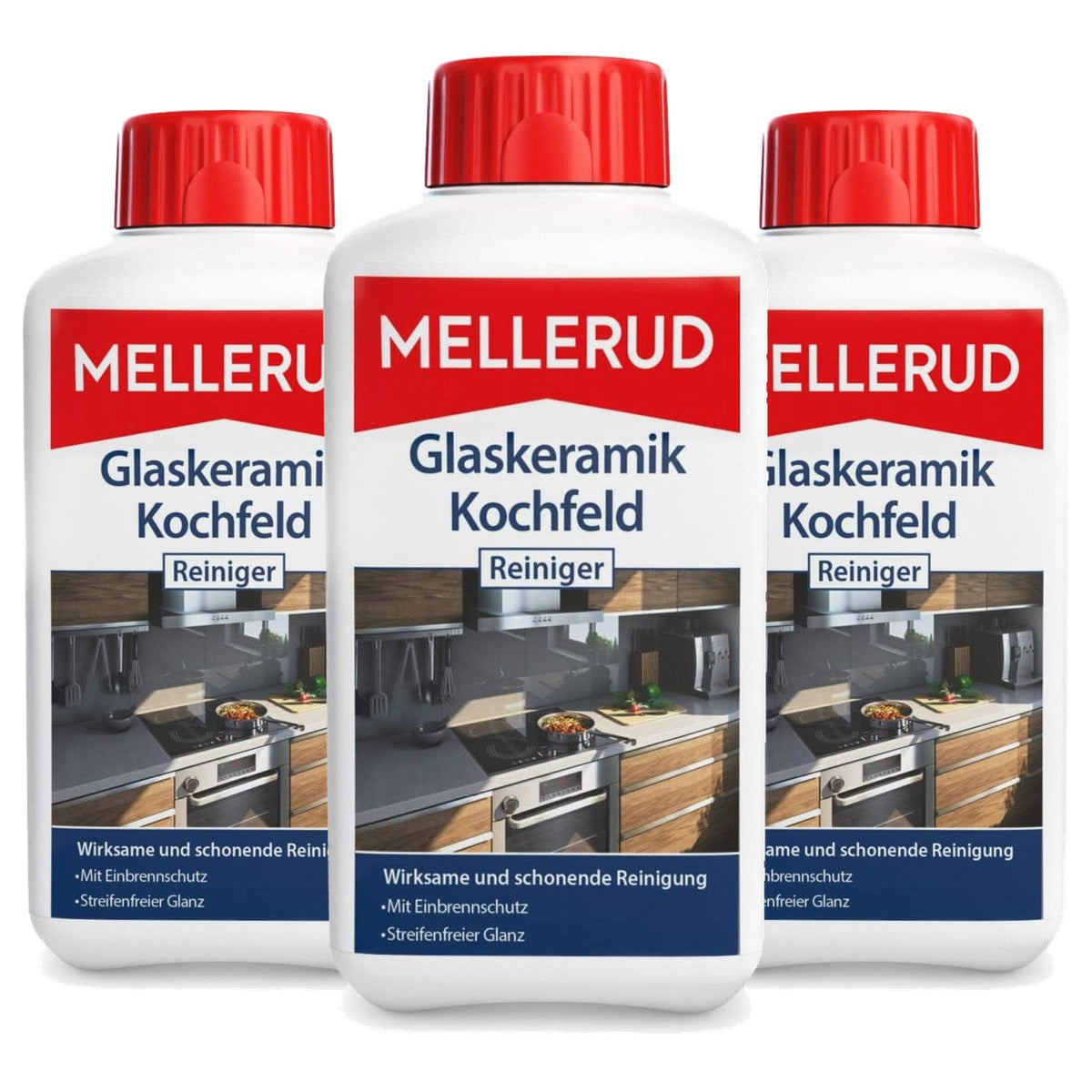 Mellerud Glas-keramische kookplaatreiniger 3 x 0,5 l - Voordeelverpakking