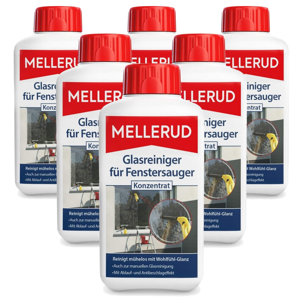 Mellerud Glasreiniger voor raamzuiger concentraat 6 x 0,5 l - Voordeelverpakking