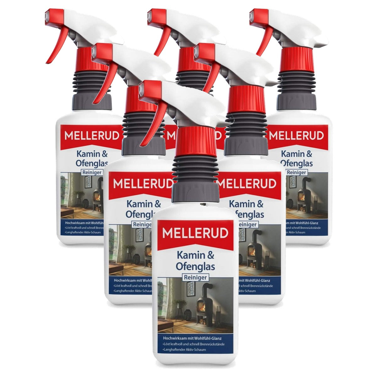 Mellerud Haard- en ovenglas-reiniger 6 x 0,5 liter - Voordeelverpakking