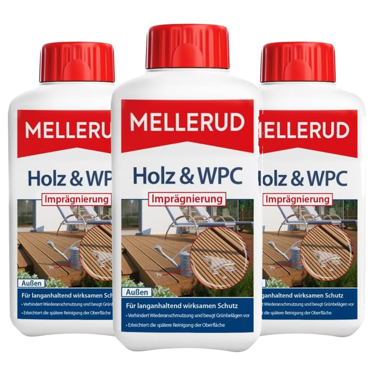 Mellerud Hout & WPC impregnering 3 x 0,5 l - Voordeelverpakking