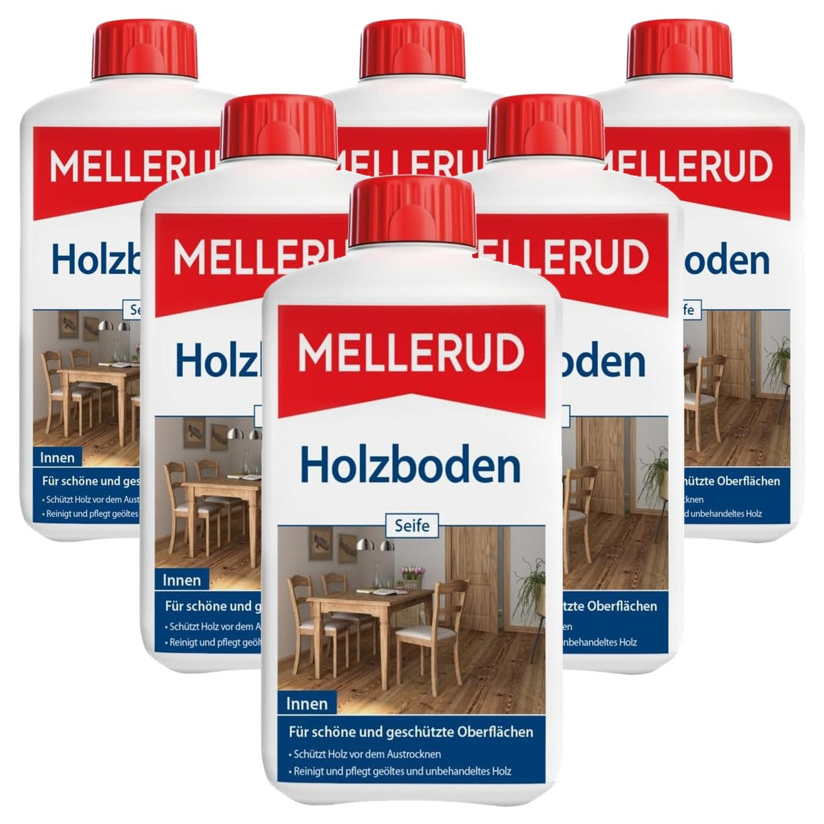 Mellerud Houten vloerzeep 6 x 1 l - Voordeelverpakking