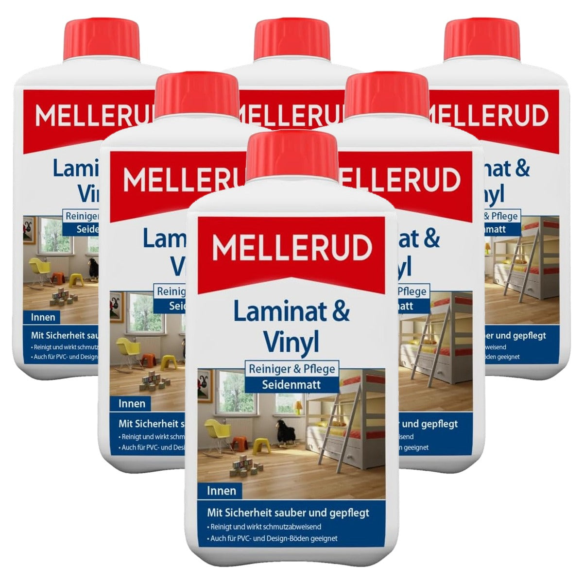 Mellerud Laminaat- & vinylreiniger & verzorging zijdemat 6 x 1 l - Voordeelverpakking