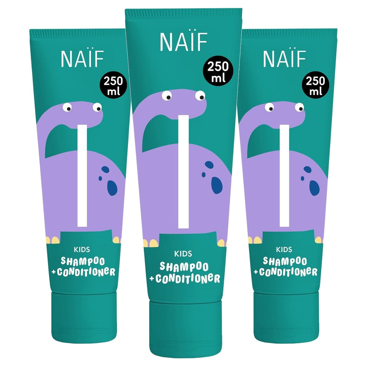 Naïf 2 in 1 shampoo en conditioner voor kinderen 3 x 250 ml - Voordeelverpakking