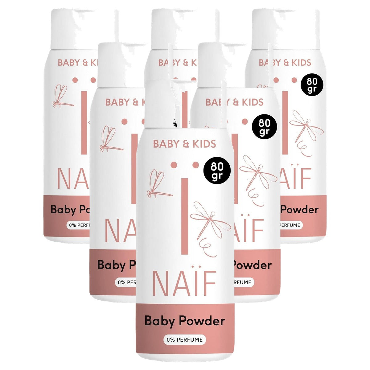 Naïf Babypoeder 6 x 80 g - Voordeelverpakking