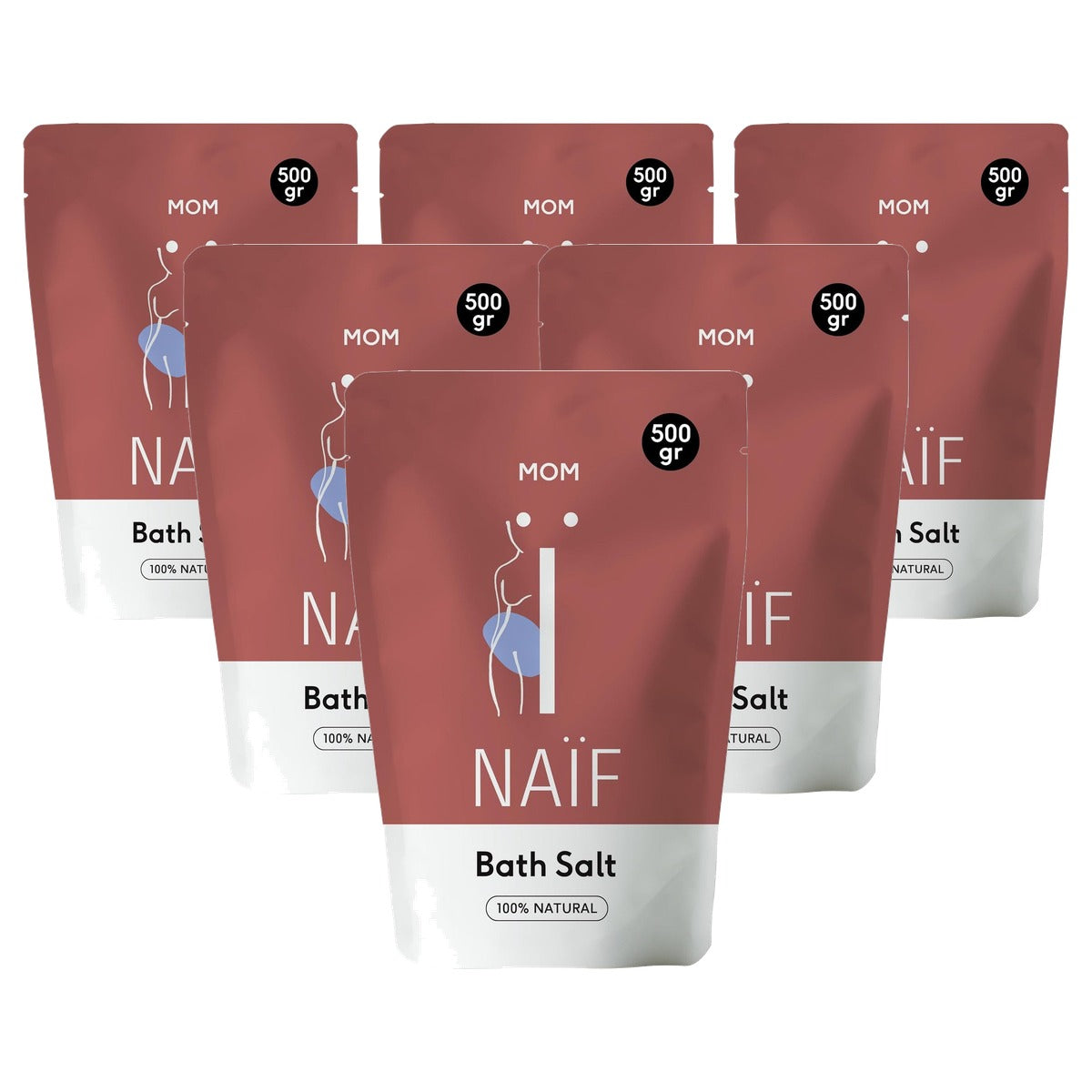 Naïf Magnesium Badzout 6 x 500 g - Voordeelverpakking