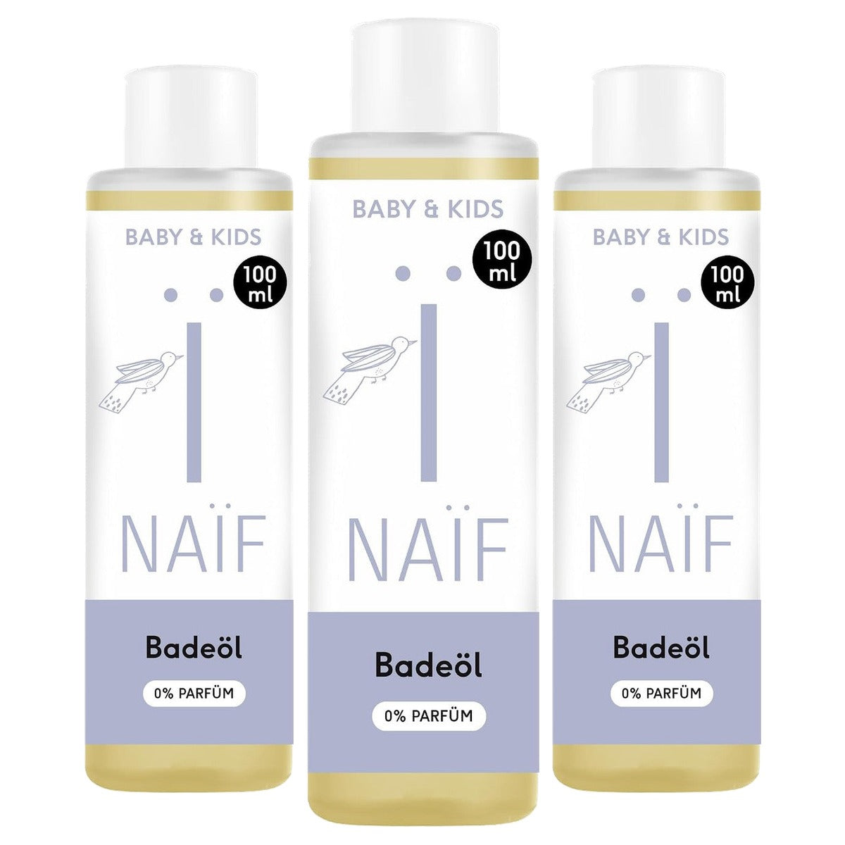 Naïf Milde Badolie 0% Parfum Baby & Kind 3 x 100 ml - Voordeelverpakking