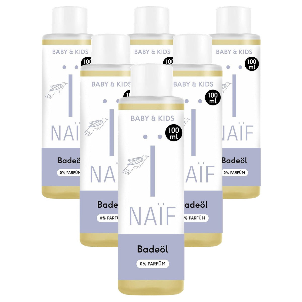 Naïf Milde Badolie 0% Parfum Baby & Kind 6 x 100 ml - Voordeelverpakking