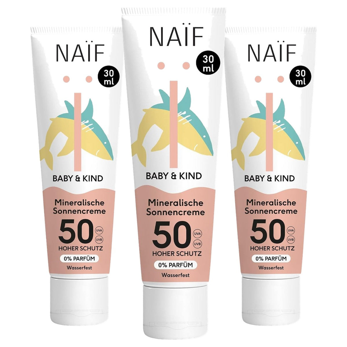 Naïf Minerale Zonnebrandcrème SPF 50 3 x 30 ml - Voordeelverpakking