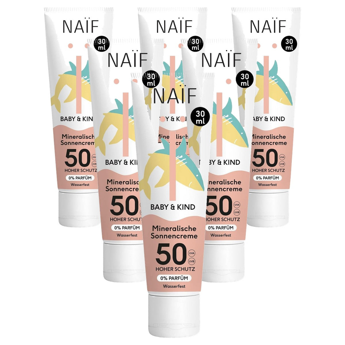 Naïf Minerale Zonnebrandcrème SPF 50 6 x 30 ml - Voordeelverpakking