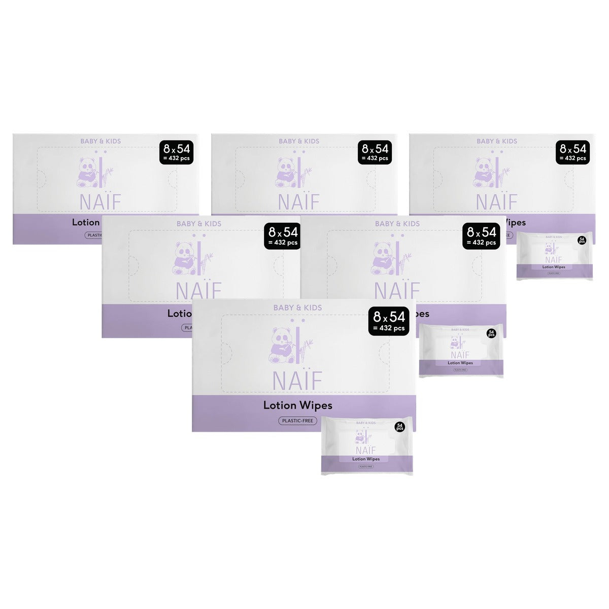 Naïf Plasticvrije Lotion Vochtige Doekjes 6 x 432 stuks - Voordeelverpakking