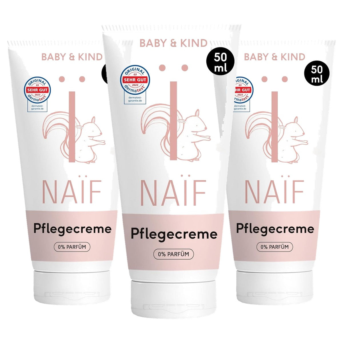 Naïf Verzorgende Crème voor Baby & Kind 3 x 50 ml - Voordeelverpakking