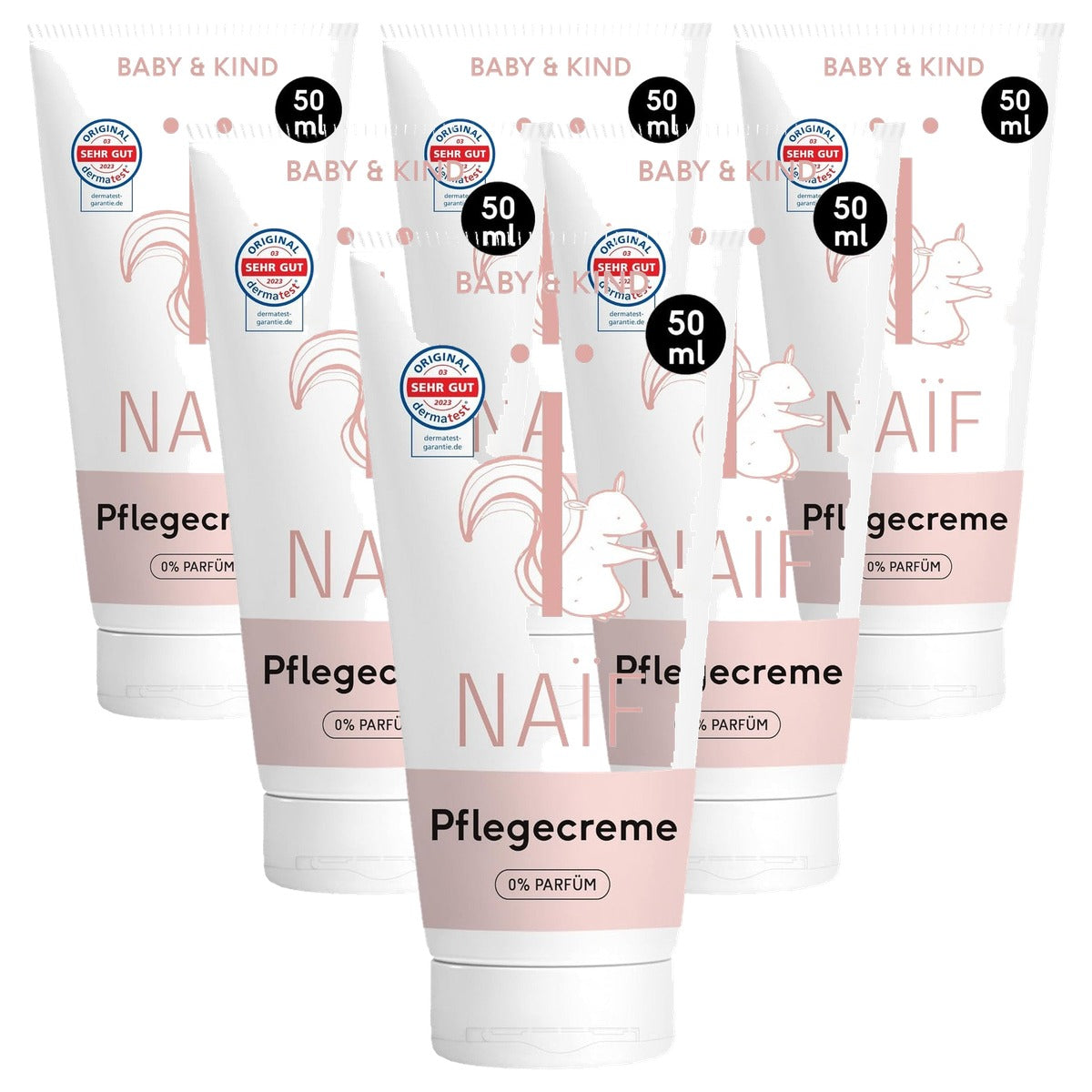 Naïf Verzorgende Crème voor Baby & Kind 6 x 60 g - Voordeelverpakking