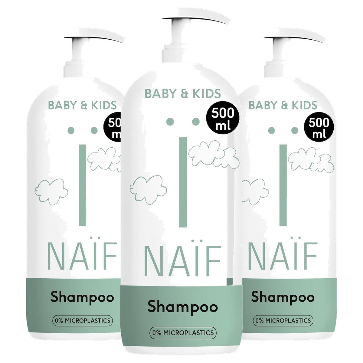 Naïf Verzorgende Shampoo Baby & Kind 3 x 500 ml - Voordeelverpakking