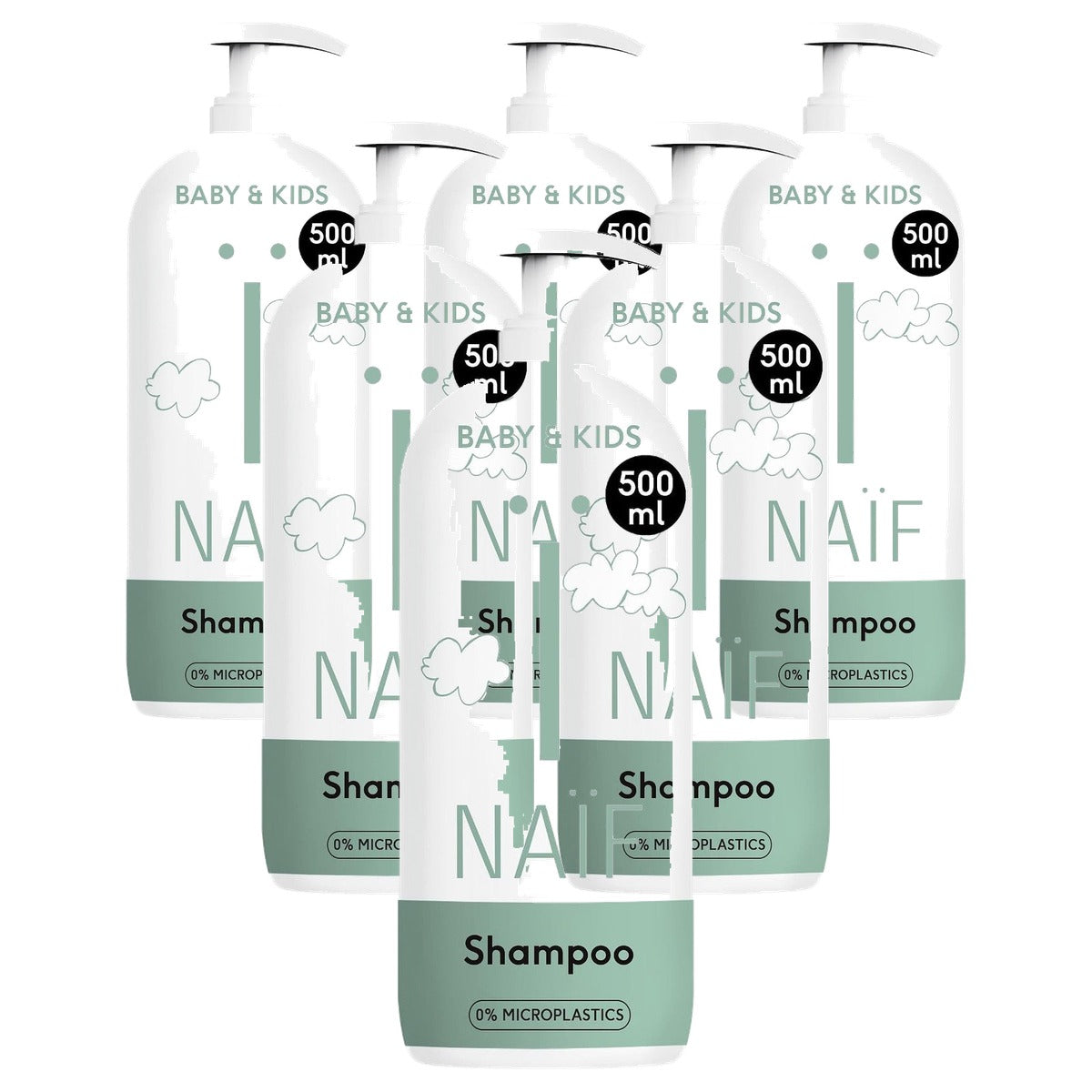 Naïf Verzorgende Shampoo Baby & Kind 6 x 500 ml - Voordeelverpakking