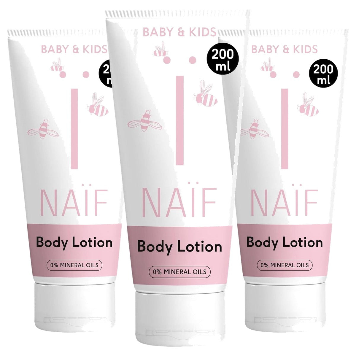 Naïf Voedende Bodylotion Baby & Kind 3 x 200 ml - Voordeelverpakking