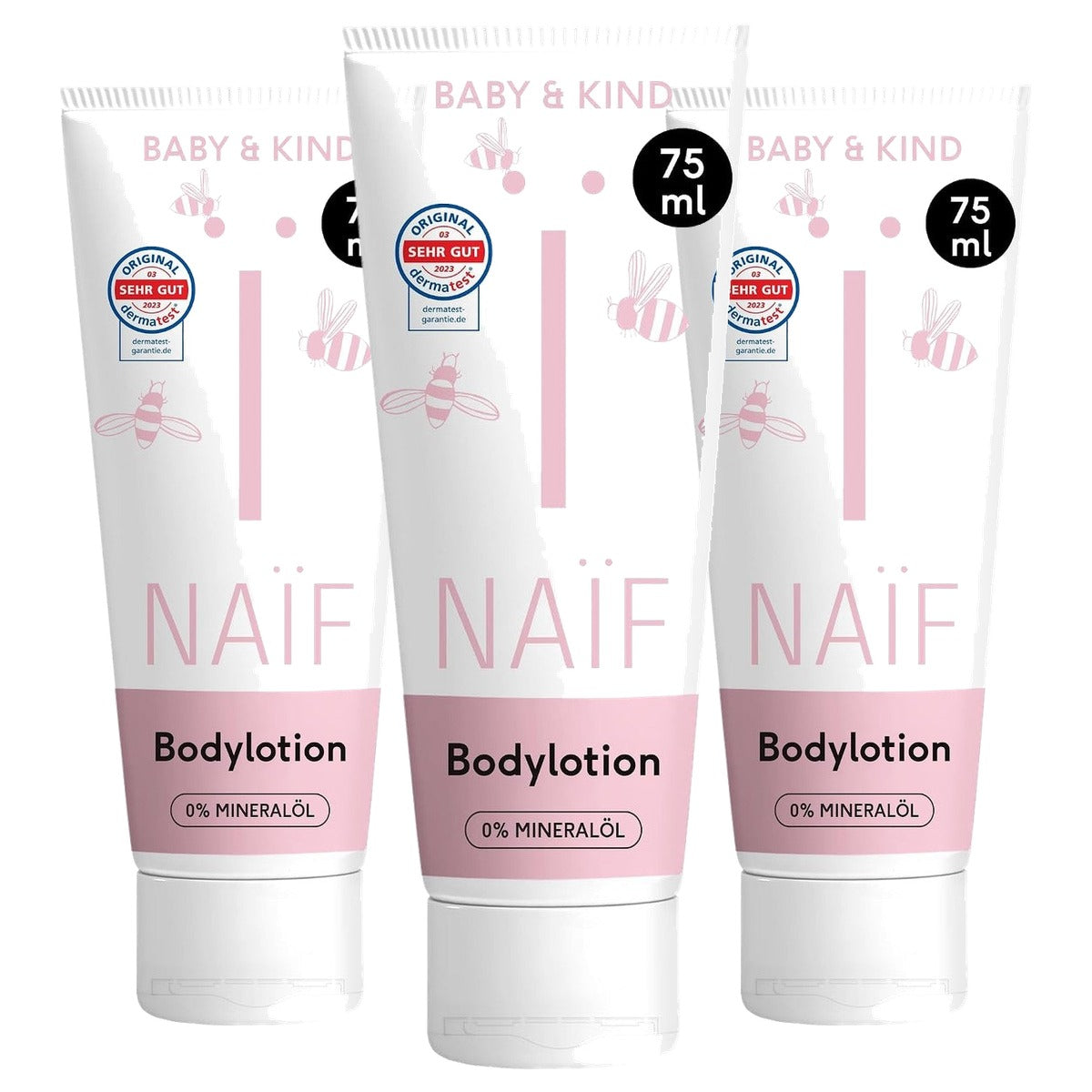 Naïf Voedende Bodylotion Baby & Kind 3 x 75 ml - Voordeelverpakking