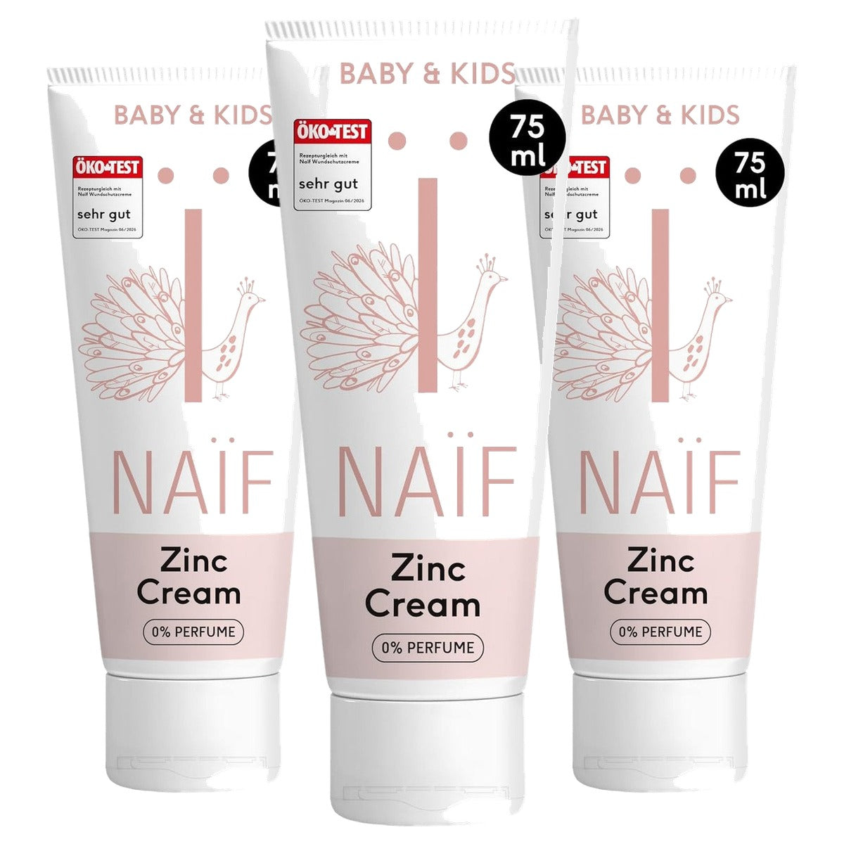Naïf Wondbeschermingscrème baby en kind 3 x 75 ml - Voordeelverpakking