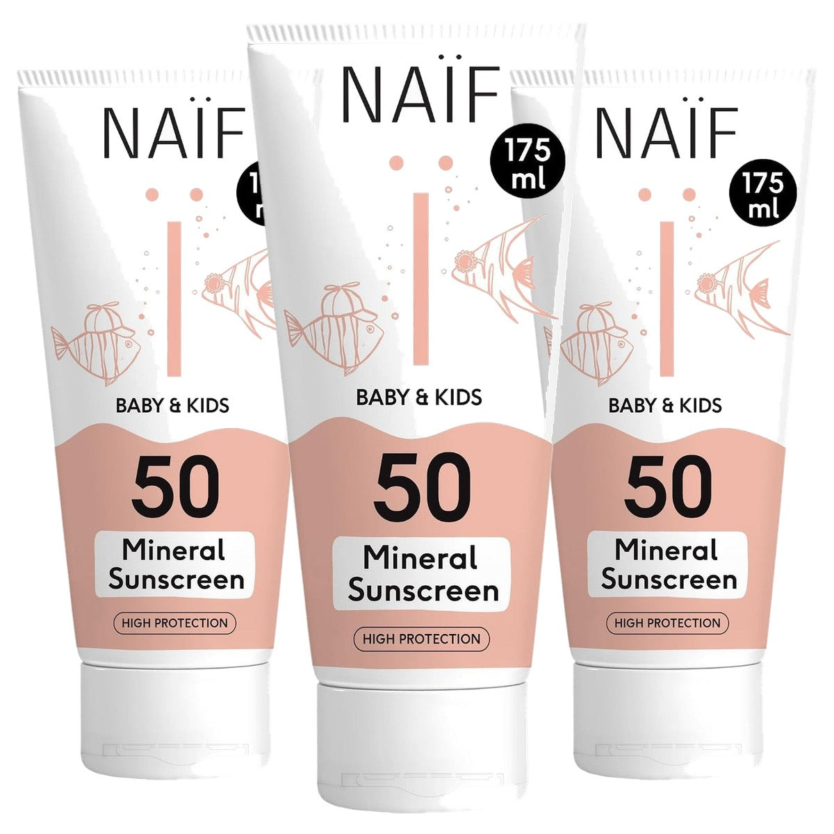 Naïf Zonnecrème Baby & Kind SPF 50 3 x 175 ml - Voordeelverpakking