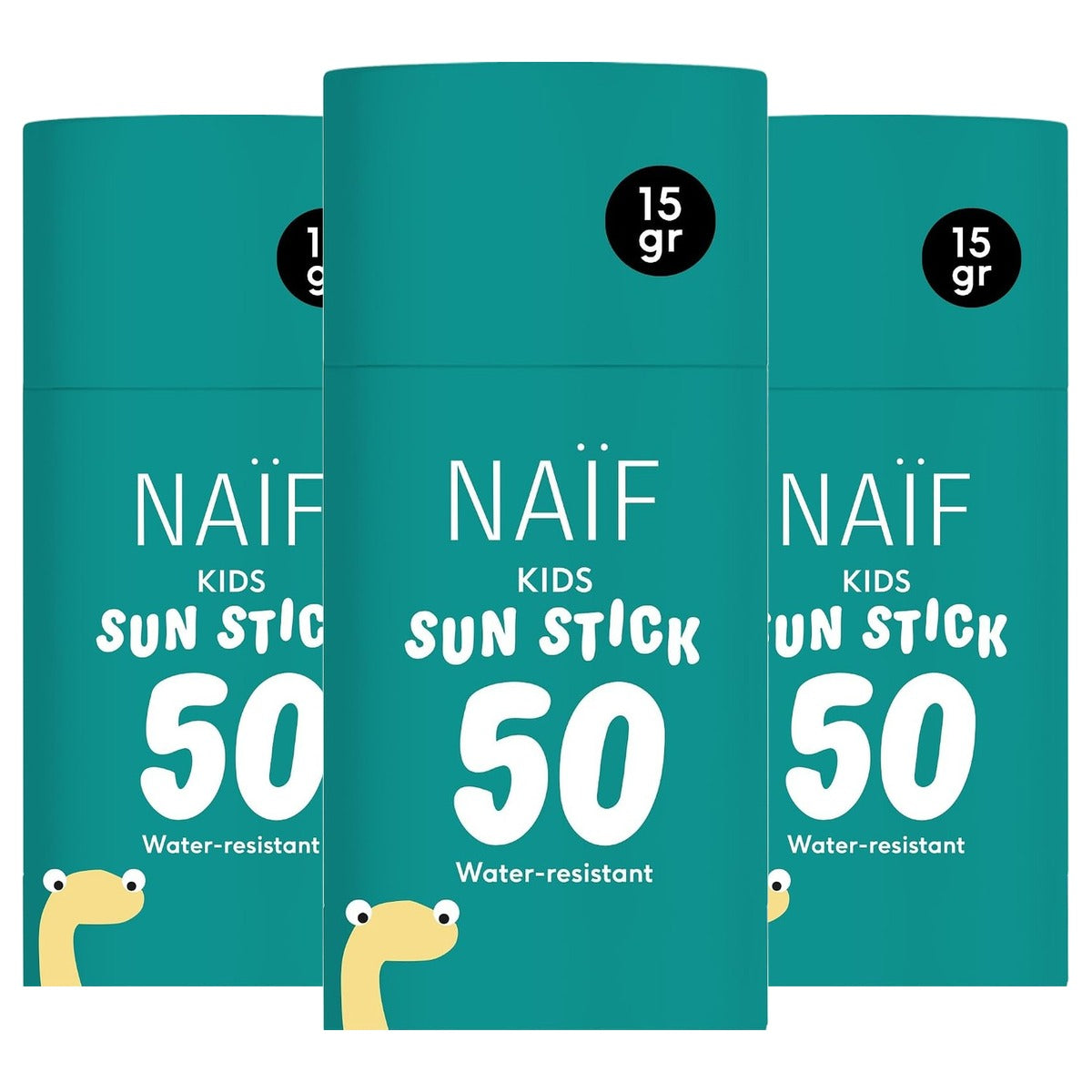 Naïf Zonweringsstick voor kinderen SPF 50 3 x 15 g - Voordeelverpakking