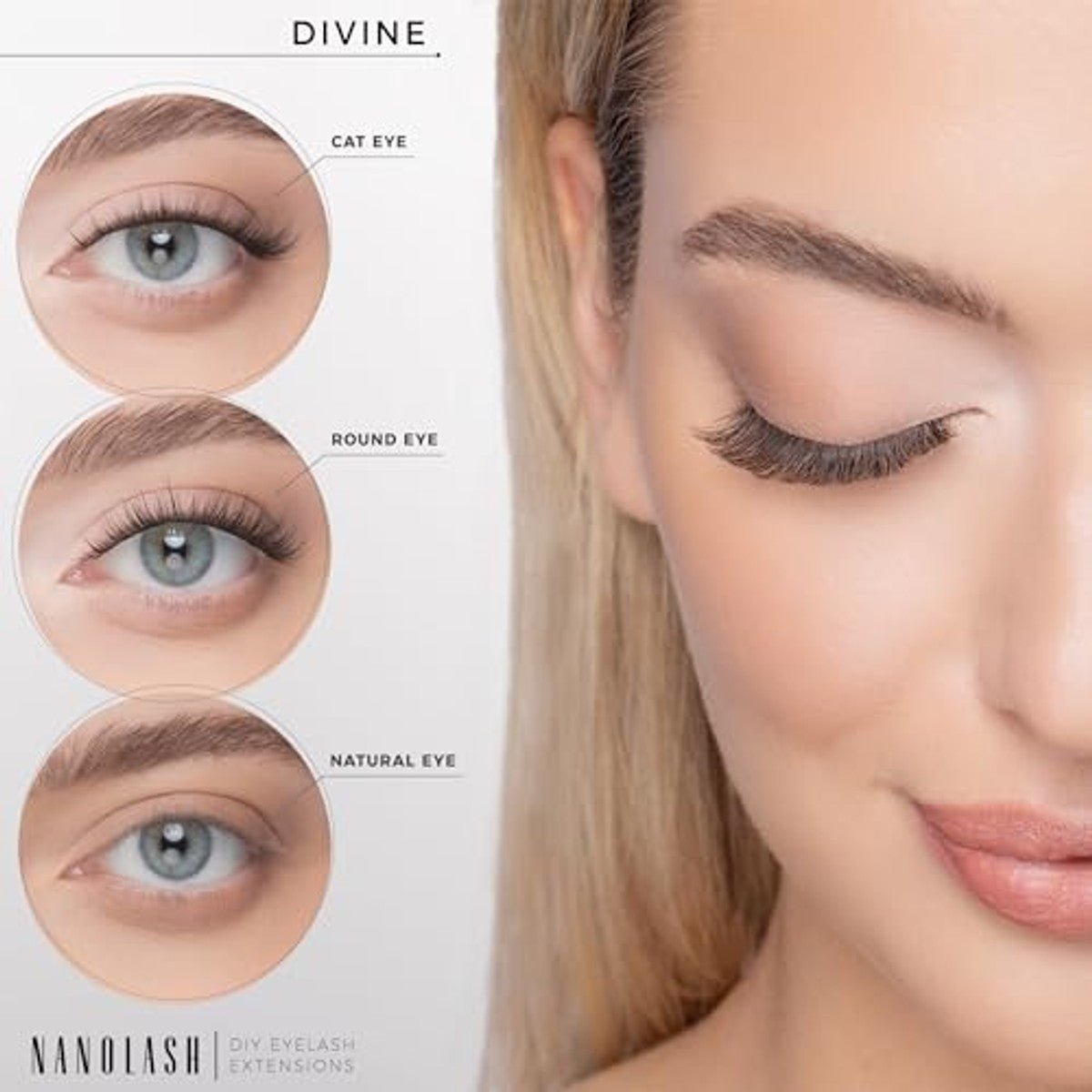 Nanolash Clusterwimpers 36 stuks Zwart (Divine) - 3-pack door Nanolash nu bij Huishoudvoordeel