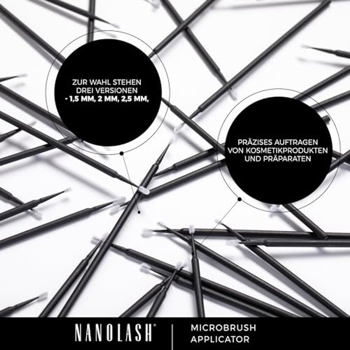 Nanolash Microbrush Applicators 2,5 mm 100 stuks - 3-pack door Nanolash nu bij Huishoudvoordeel