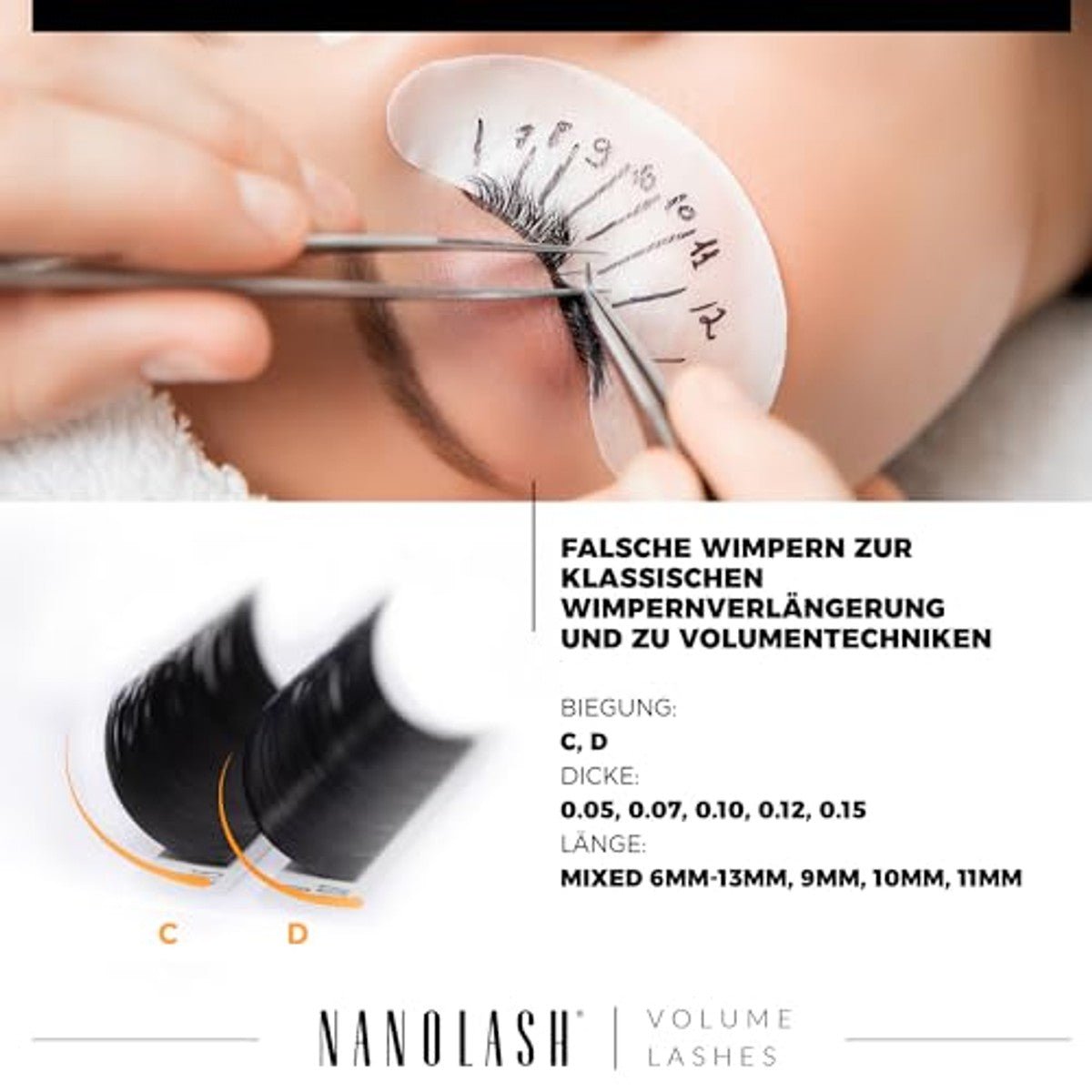 Nanolash Wimperextensions Volumetechniek 0,10 C 9 mm - 6-pack door Nanolash nu bij Huishoudvoordeel