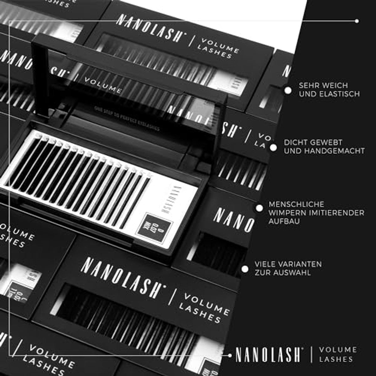 Nanolash Wimperextensions Volumetechniek 0,10 C 9 mm - 6-pack door Nanolash nu bij Huishoudvoordeel