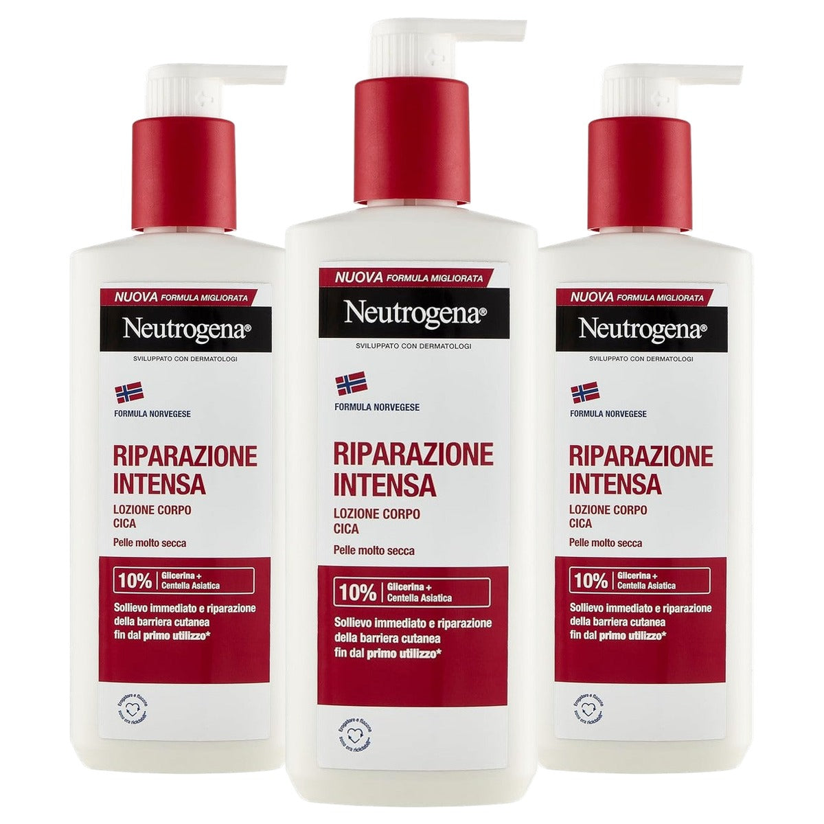Neutrogena CICA Intensieve Reparatie Body Lotion 3 x 250 ml - Voordeelverpakking
