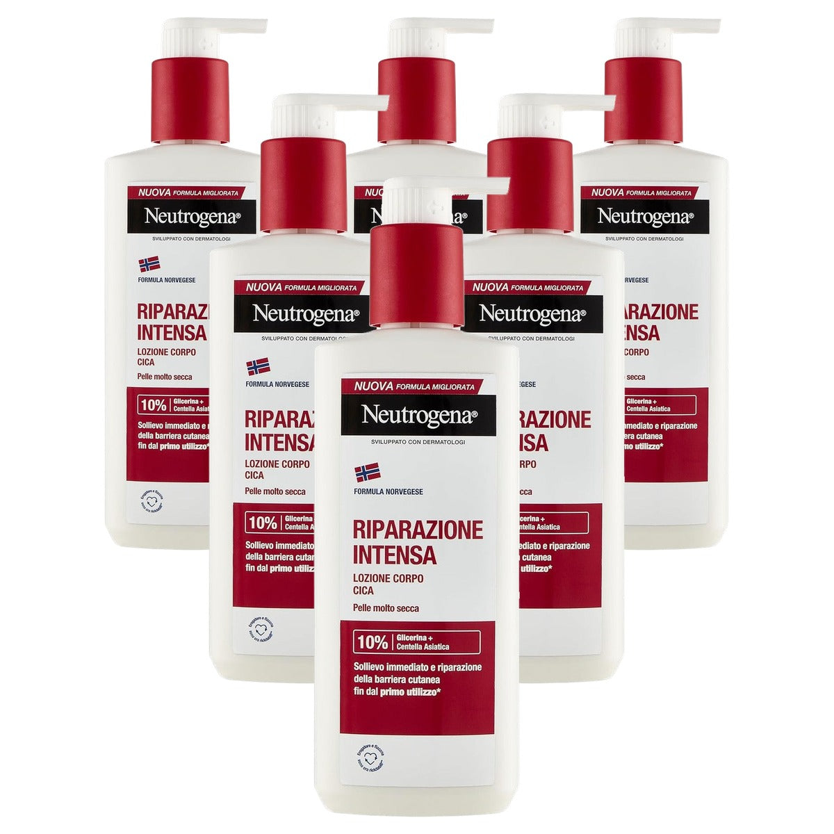 Neutrogena CICA Intensieve Reparatie Body Lotion 6 x 250 ml - Voordeelverpakking