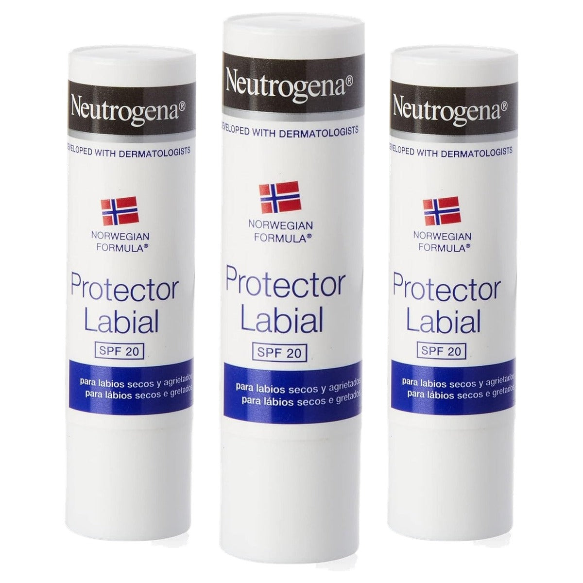 Neutrogena Noorse formule Classic Lippenverzorging SPF 20 3 x 4,8 g - Voordeelverpakking