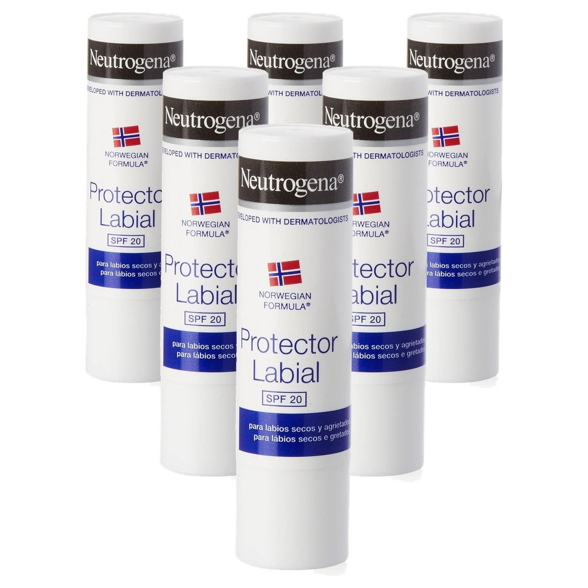 Neutrogena Noorse formule Classic Lippenverzorging SPF 20 6 x 4,8 g - Voordeelverpakking