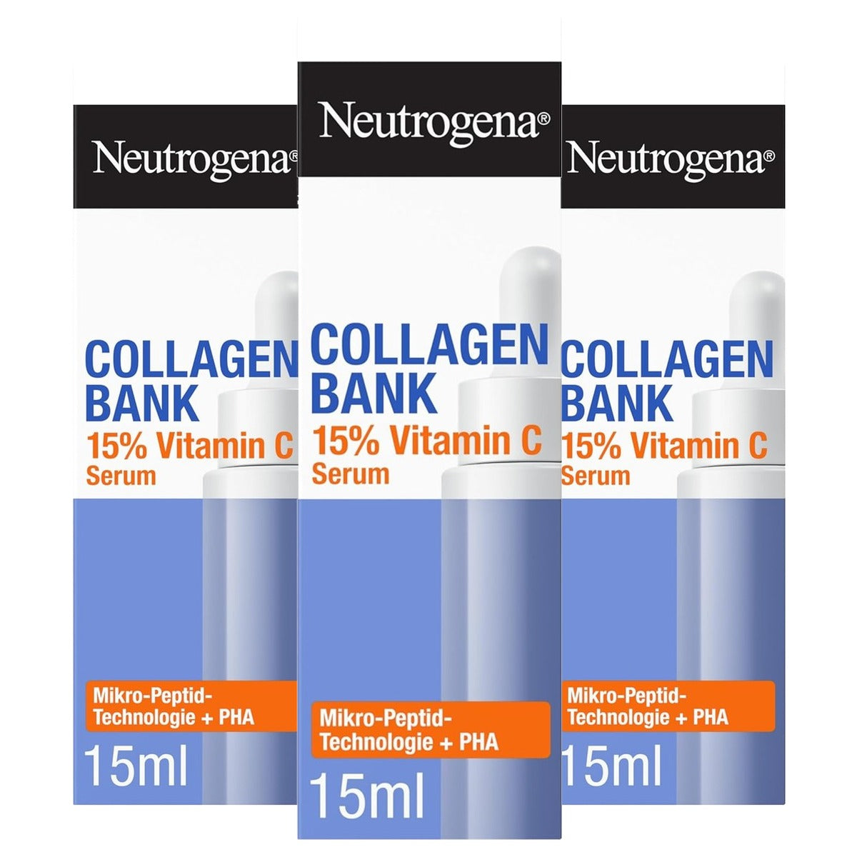 Neutrogena Collagen Bank 15% Vitamine C Serum 3 x 15 ml - Voordeelverpakking