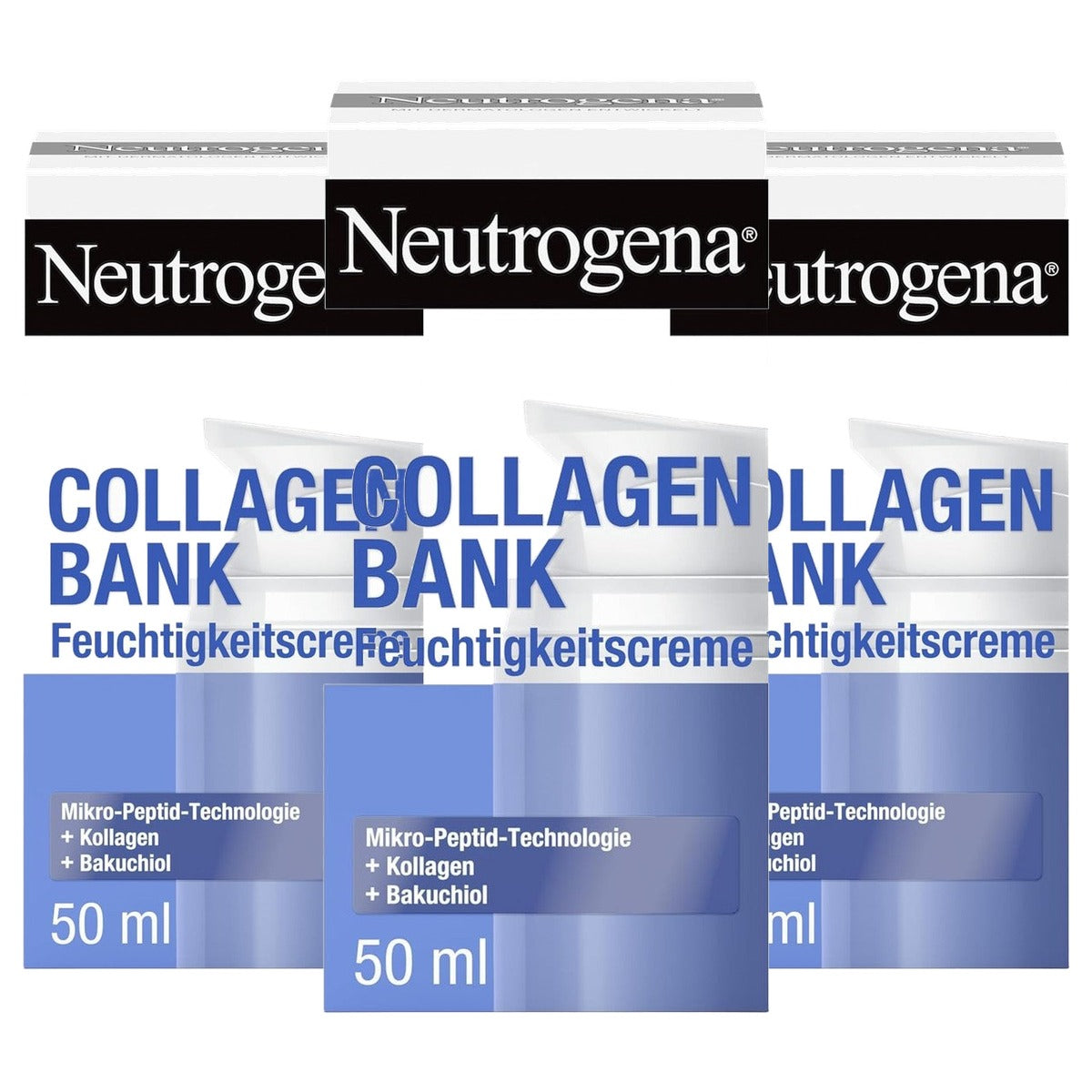 Neutrogena Collagen Bank vochtinbrengende gezichtscrème 3 x 50 ml - Voordeelverpakking