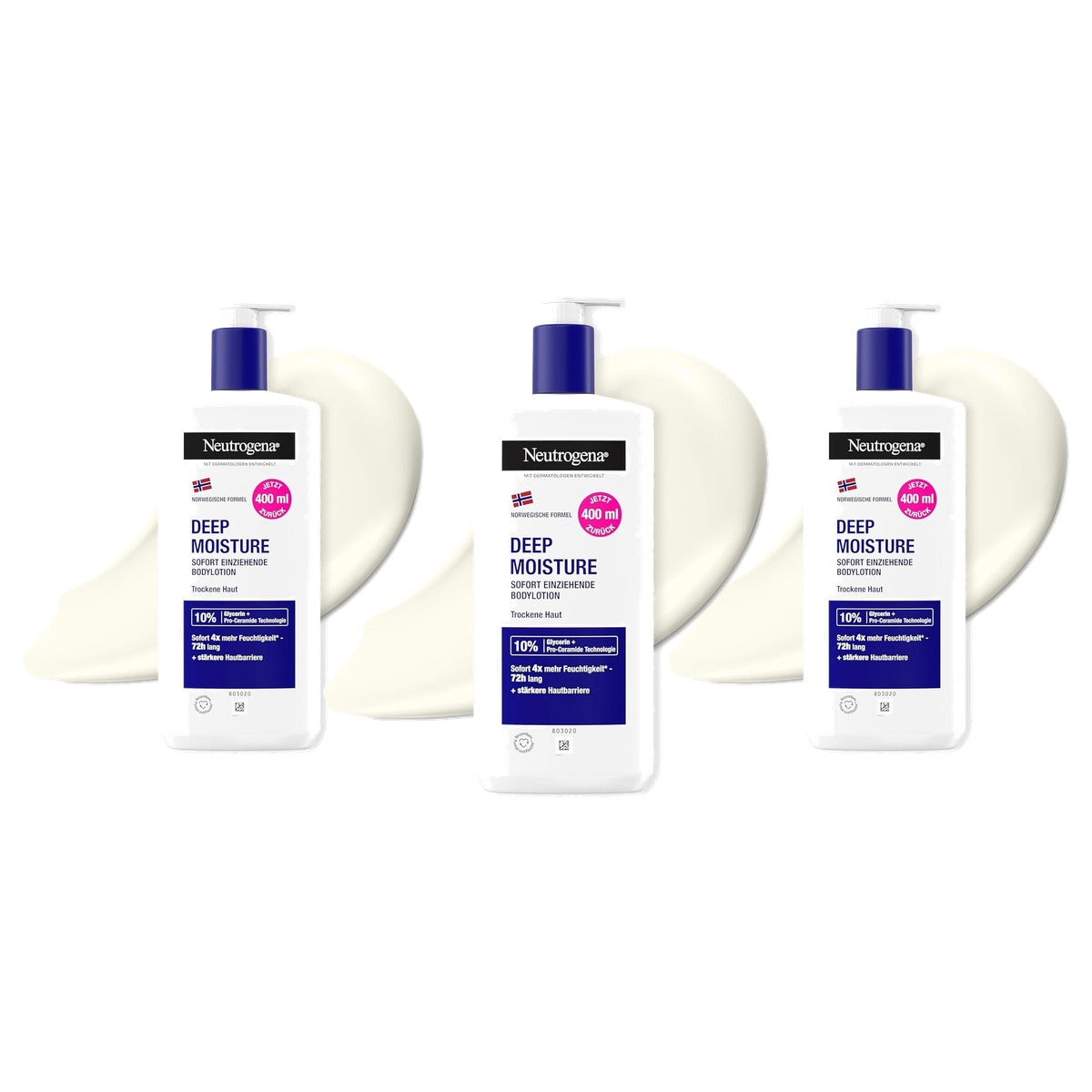 Neutrogena Noorse formule Deep Moisture Body Lotion 3 x 400 ml - Voordeelverpakking