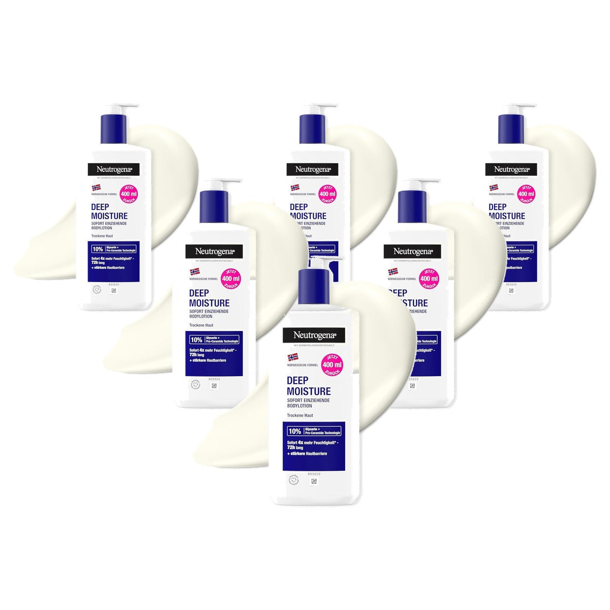 Neutrogena Noorse formule Deep Moisture Body Lotion 6 x 400 ml - Voordeelverpakking