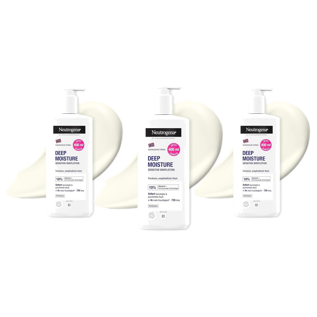 Neutrogena Noorse formule Deep Moisture Sensitive Bodylotion 3 x 400 ml - Voordeelverpakking