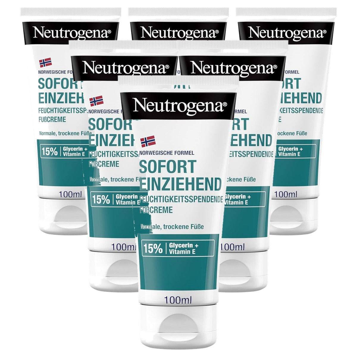 Neutrogena Direct Intrekkende Voetcrème 6 x 100 ml - Voordeelverpakking